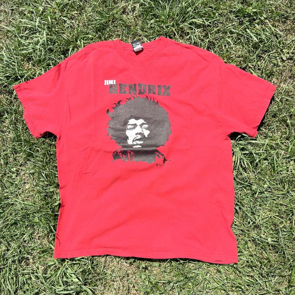 Jimi Hendrix Impact Merchandising Red Graphic Portrait T-Shirt Size Xl
